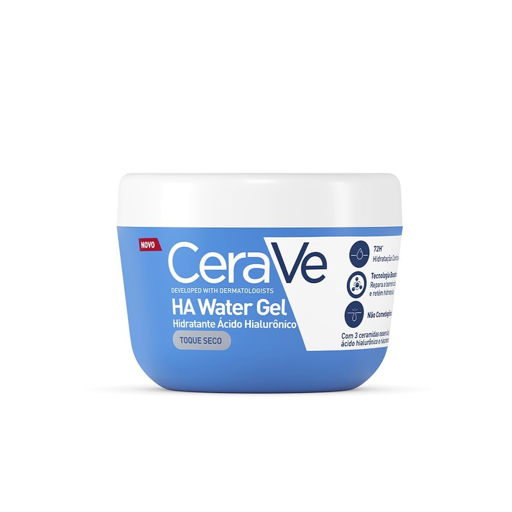 CeraVe HA Water Gel, Hidratante Facial Toque Seco, Pele Oleosa e Mista, 85g