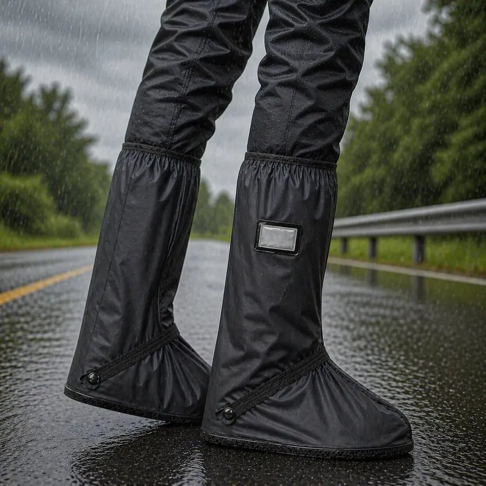 Capa Chuva Sapato Tênis Impermeável Moto Bota Antiderrapante Preto Xxl