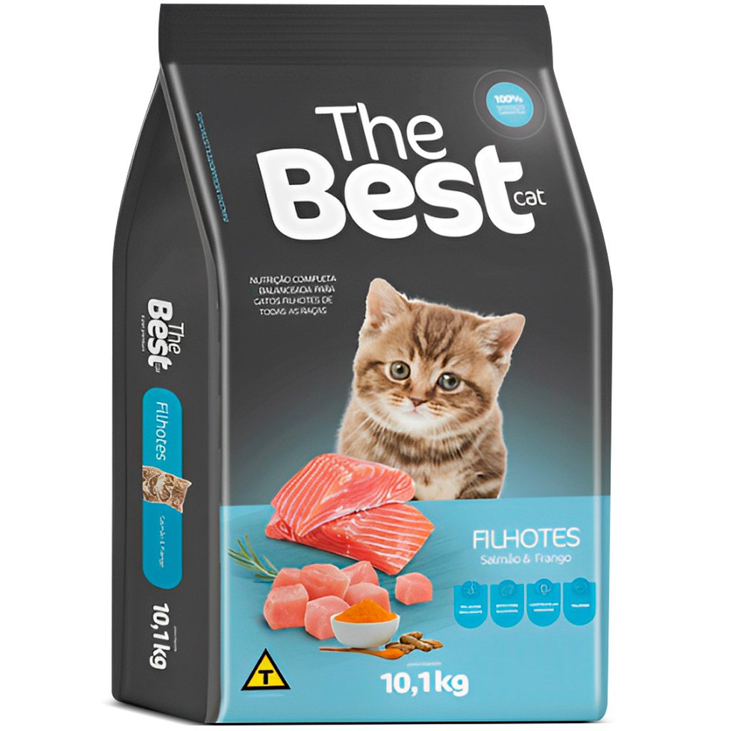 Ração Premium The Best Cat para Gatos Filhotes Sabor Salmão e Arroz 10kg