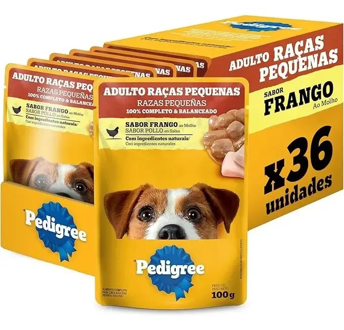 Pack Ração Úmida Pedigree Sachê Frango Cães Adultos - 36 und