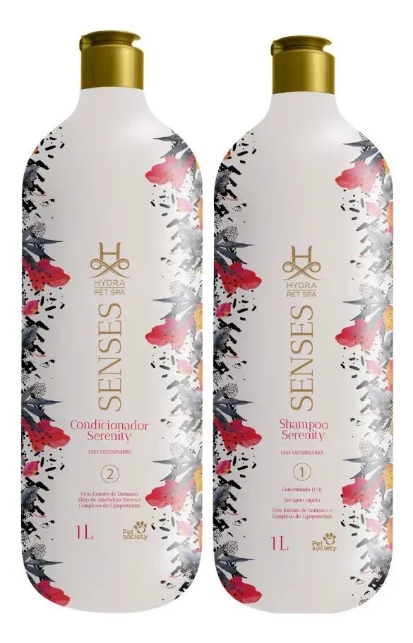 Kit Shampoo Condicionador Hydra Pet Spa Senses Serenity 1l Damasco