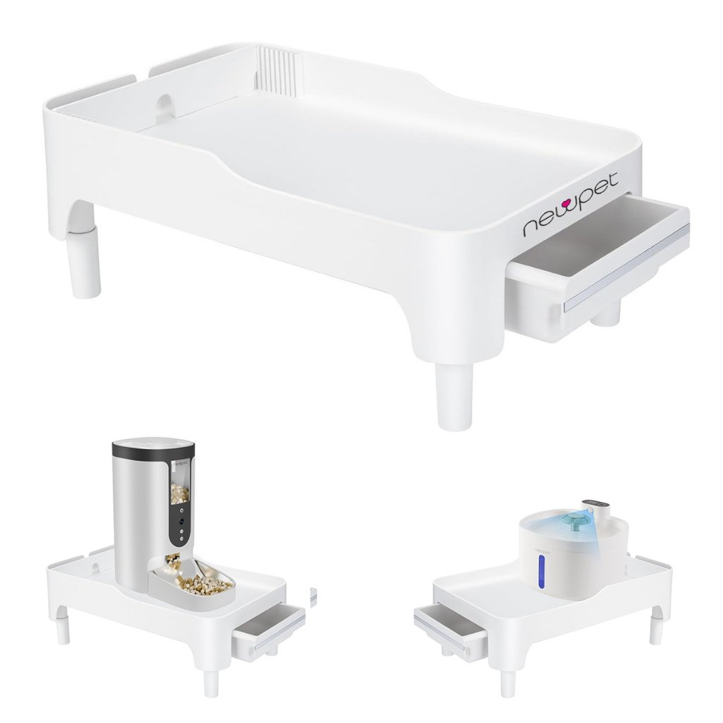 Newpet Comedouro e Bebedouro Elevado Ergonômico Base Para Pet Bebedouro Cachorro Gato Cães Altura 4,5 cm