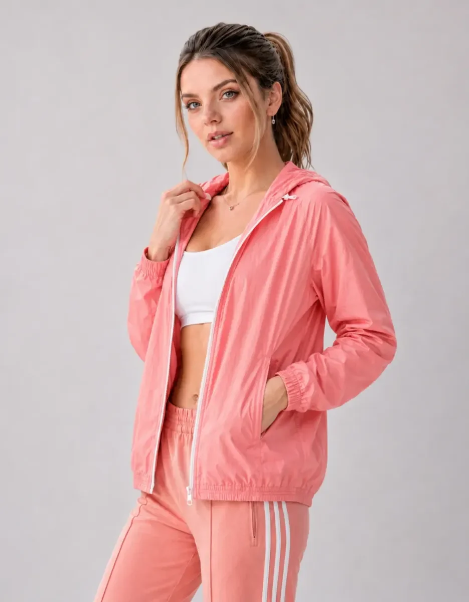 Jaqueta Feminina Iz Corta Vento Ultra Leve Com Capuz 2026 Branco P Lisa