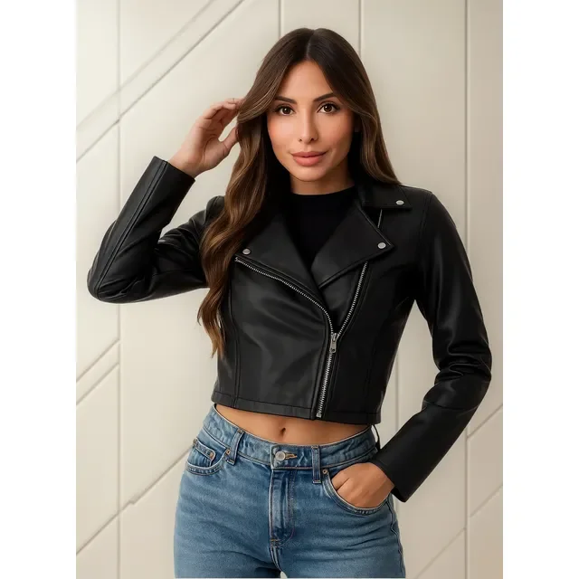 Jaqueta Feminina Courinho Com Zíper Gola Polo