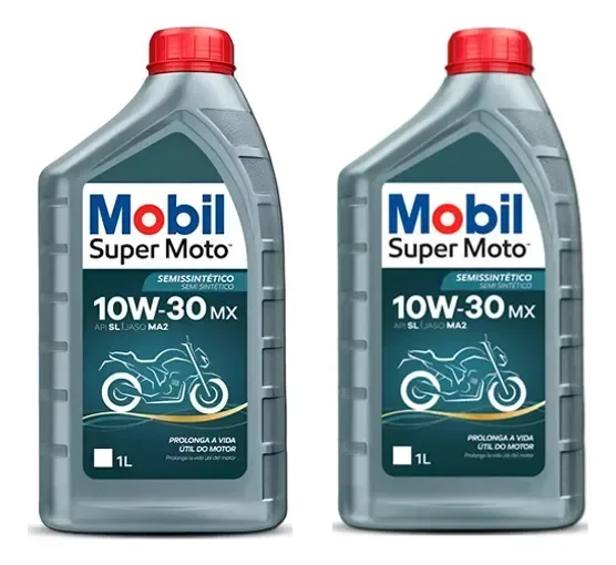 Kit 2 Mobil Super Moto Óleo Motor 4t 10w30 Semisintético 2lt