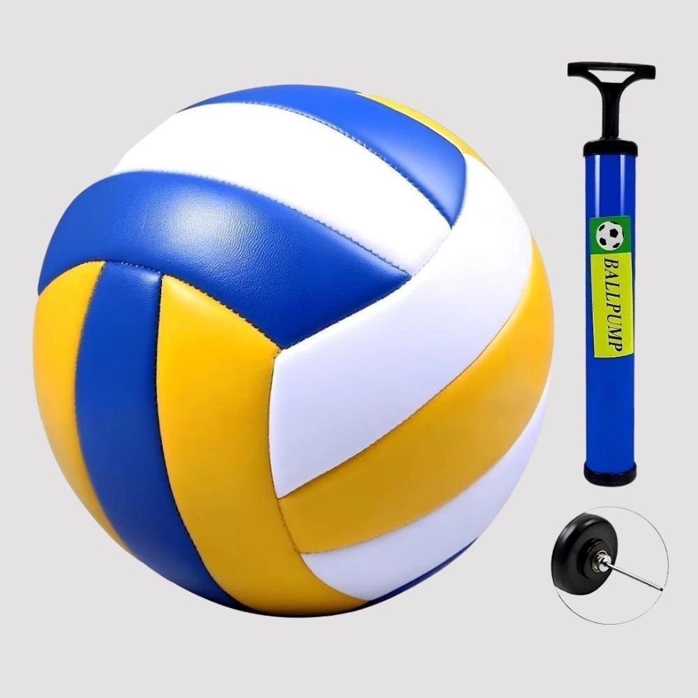 Kit Bola Vôlei Oficial Nº 5 + Bomba de Ar Original Voleibol Adulto e Infantil