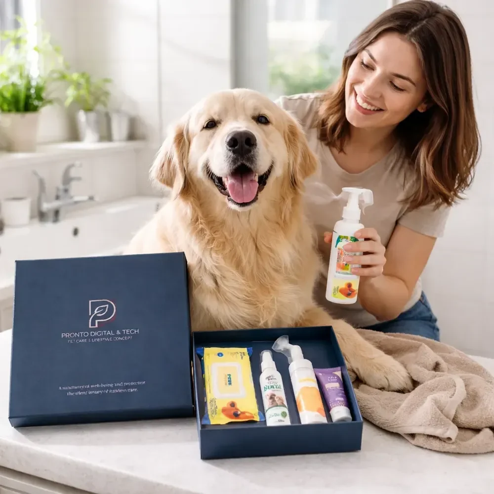 Limpa Patas Premium Kit Higiene Cuidado Pet Box Luxo