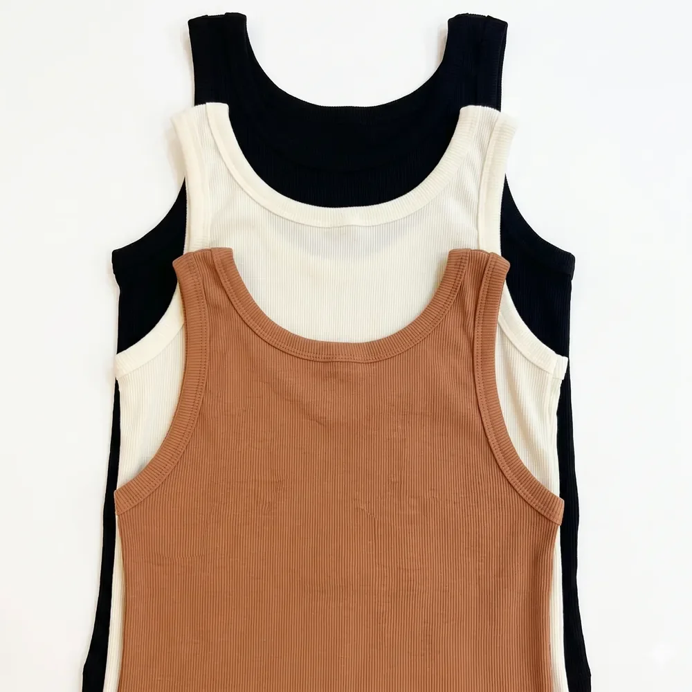 Kit 3 Regata Feminina Canelada Ribana Premium Básica Blusa Sortidas G