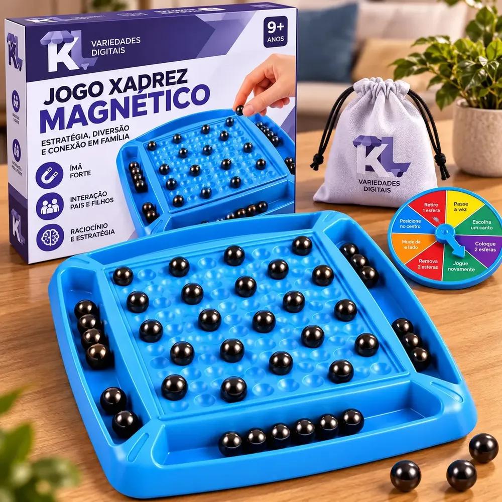 Jogo Xadrez Magnético Tabuleiro Com Esferas Lógica Estratégia Criança Adulto Família Damas Portátil Viagem Brinquedo Educativo Kl Variedades Digitais
