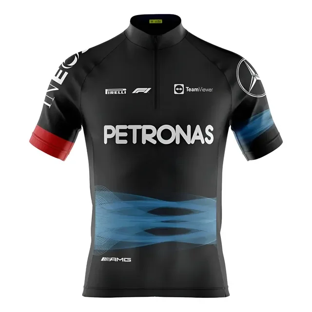 Camisa Ciclismo Masculina Pro Tour Petronas Preta Uv 50+