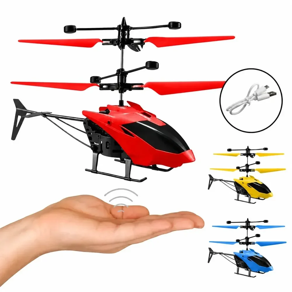 Mini Helicóptero Drone Voador Sensor De Mão Recarregável Usb Infantil Com Luz Led Sem Controle Avambu Variado