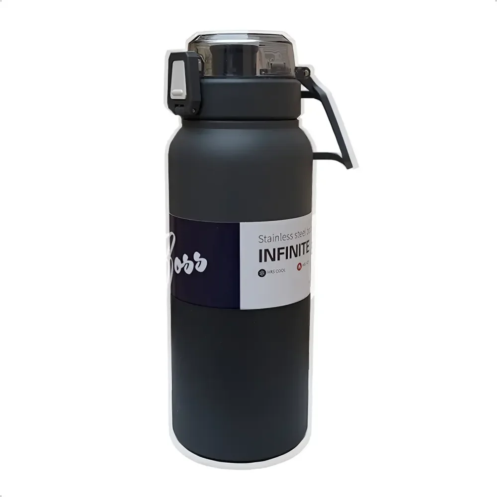 Garrafa Isotérmica Inox Vácuo Premium Antivazamento 1 Litro Chumbo