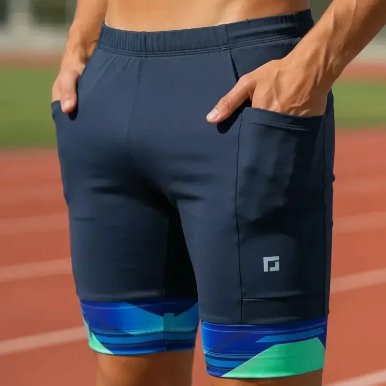 Shorts De Compressão P/ Corrida Masculino C/ Bolsos Laterais
