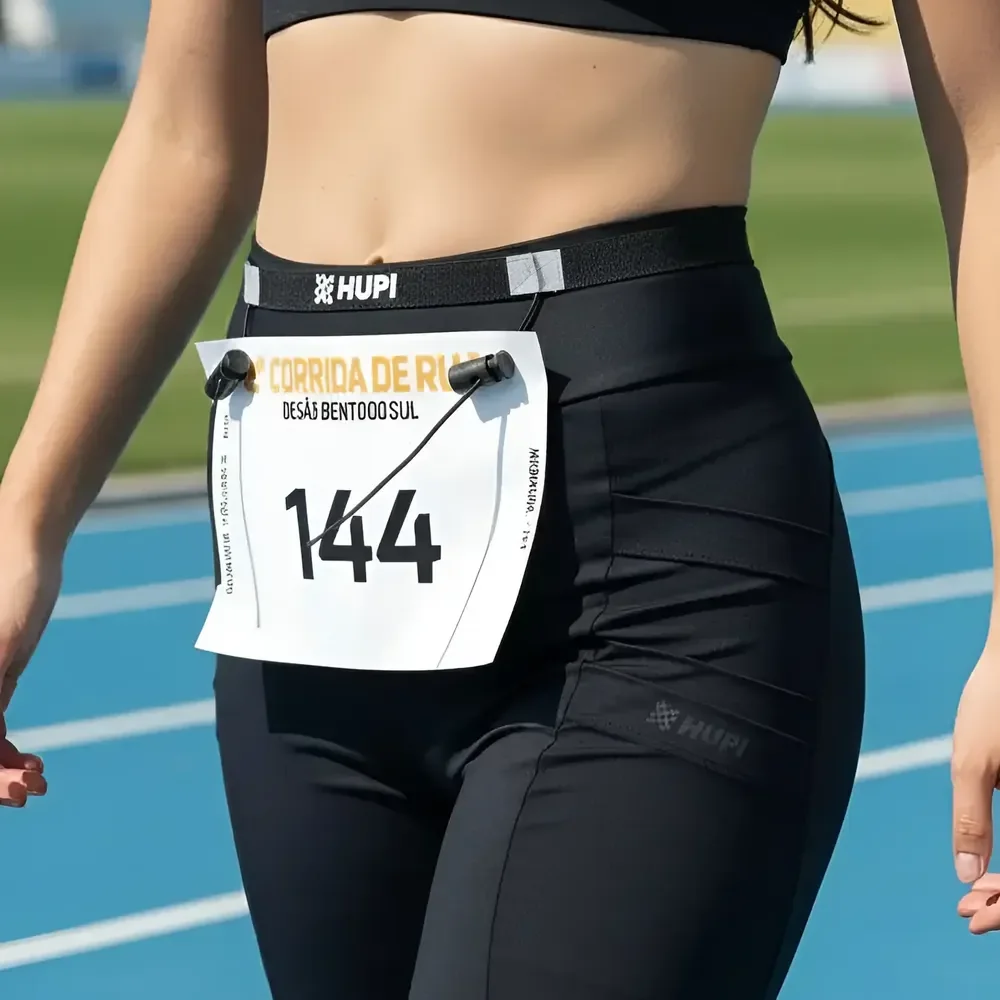Cinto Porta Número Para Corrida Hupi Elástico Ajustável Preto