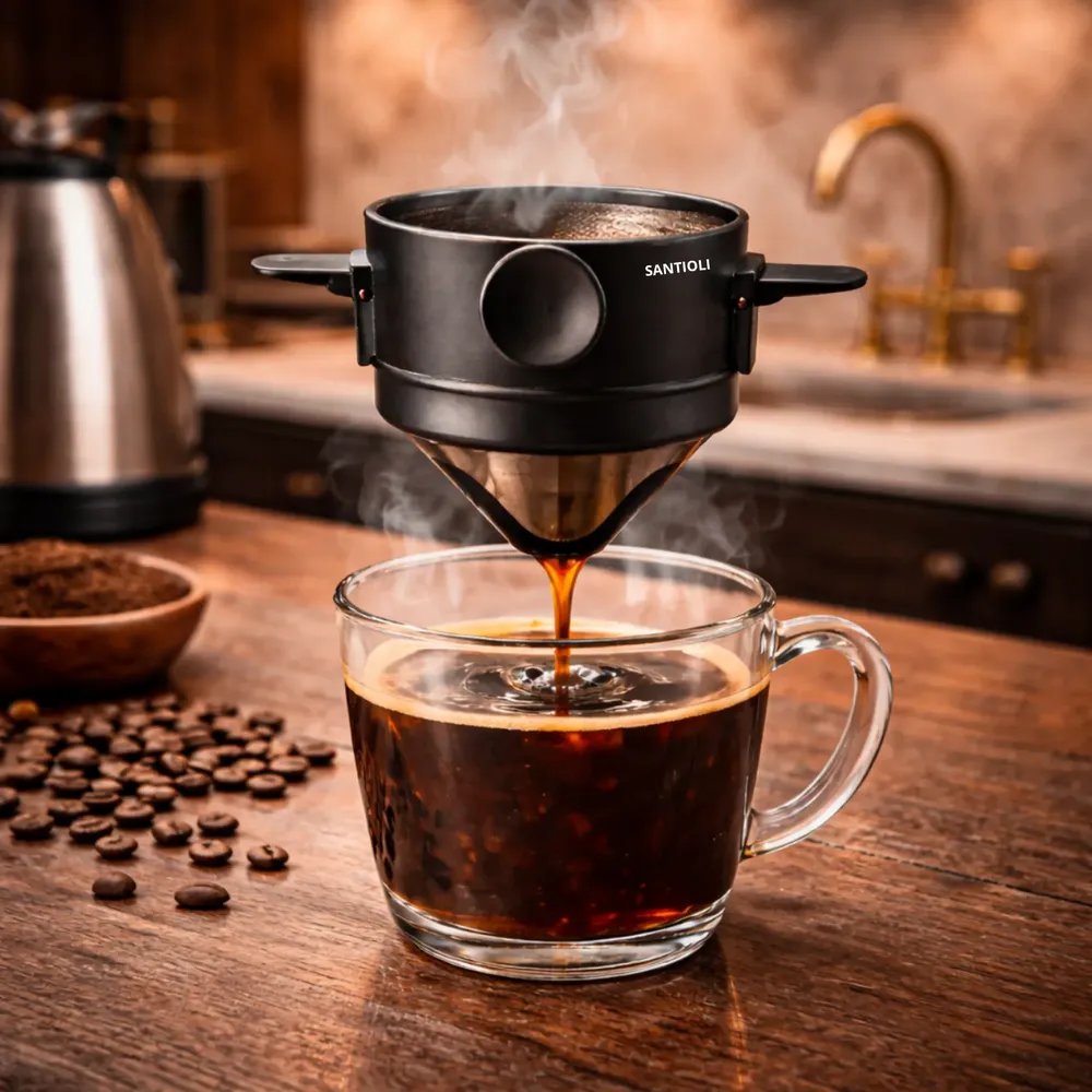 Mini Coador Café Inox Filtro Reutilizavel Portatil Sem Papel