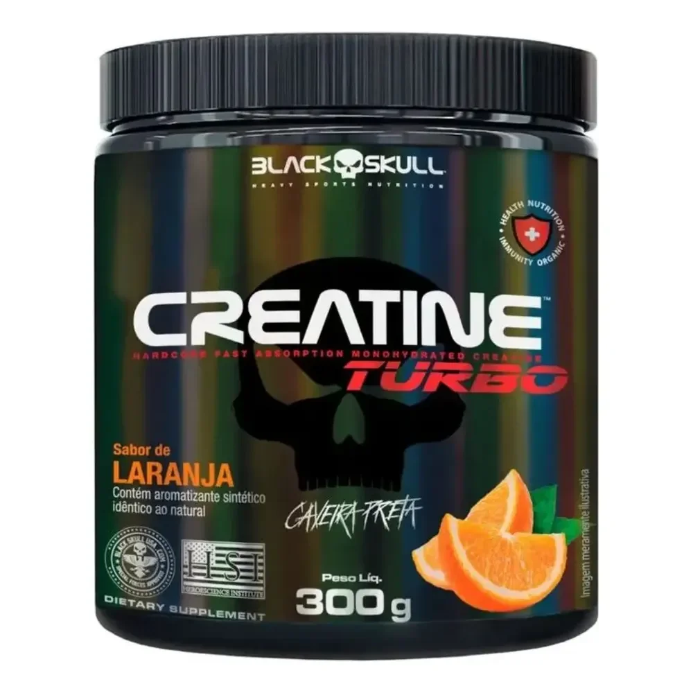 Suplemento Em Pó Black Skull Caveira Preta Turbo Laranja Em Pote 300g