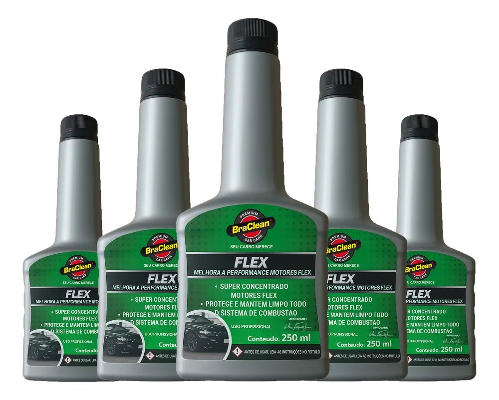 Kit 5 Melhor Aditivo Para Combustível Flex 250ml Premium