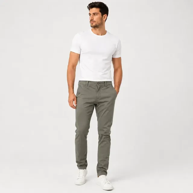 Calça Masculina Slim Ogochi Bolso Faca Estilo Social Casual