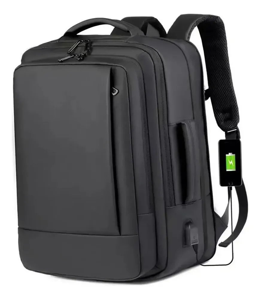 Mochila jiesipote-9242 À Prova D'água Reforçada Expansível Cor Preto