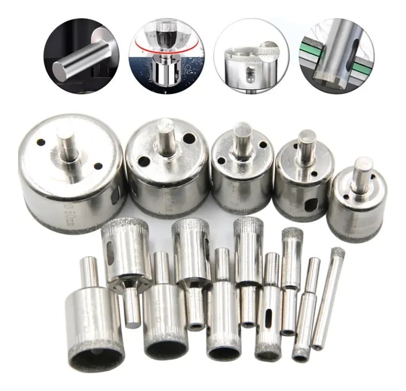 Kit 15 Pçs Brocas Copo Diamantadas Vidro Ceramica 6-50mm