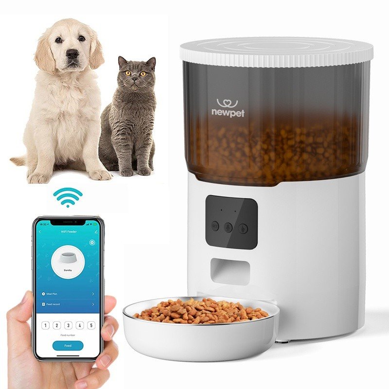 4L Alimentador Automático De Alimentação Smart Para Animais De Estimação/Cães/Gatos/Smartphone/App Pet/Gravador De Voz