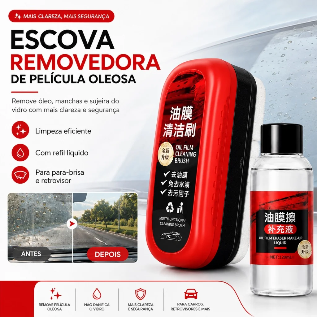 Escova de limpeza de filme de óleo de vidro de carro Limpador de óleo para vidros de carro
