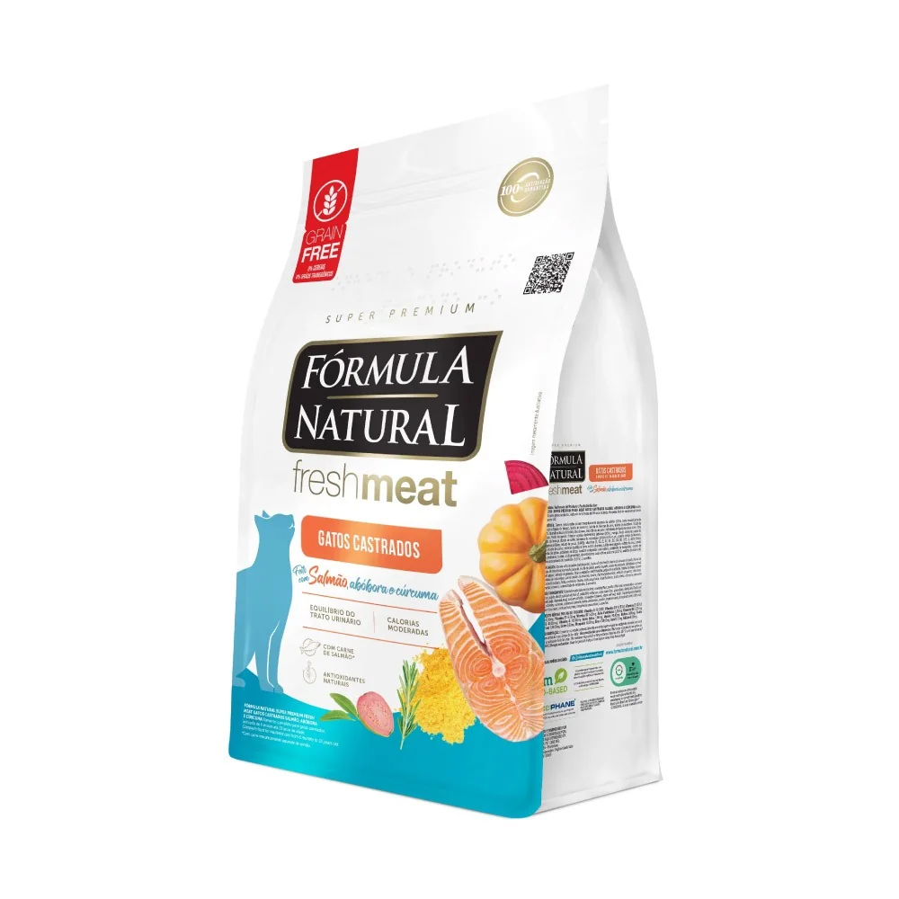 Ração Fórmula Natural Fresh Meat Gatos Castrados Sabor Salmão 10,1kg Adimax