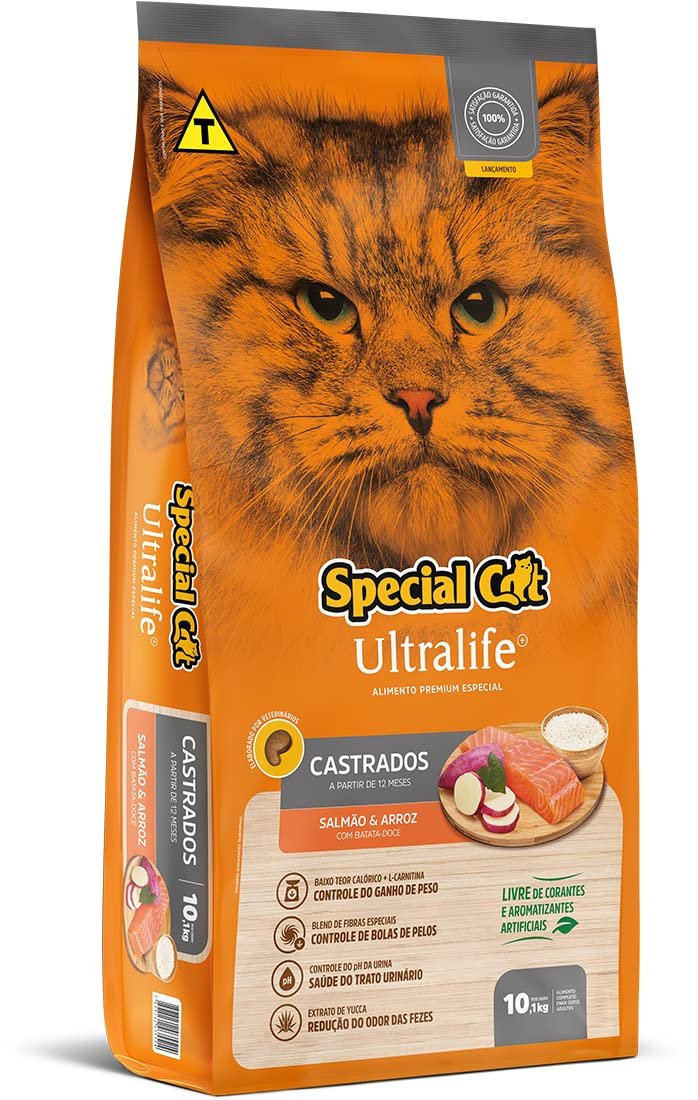 Ração Special Cat Ultralife Castrados Salmão e Arroz 10kg