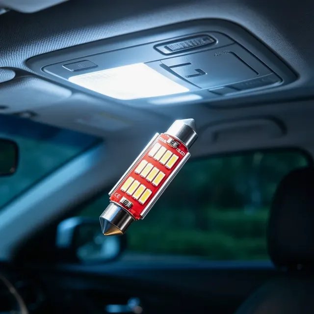 Par Lâmpada Led Carro Torpedo Canbus Canceller Teto