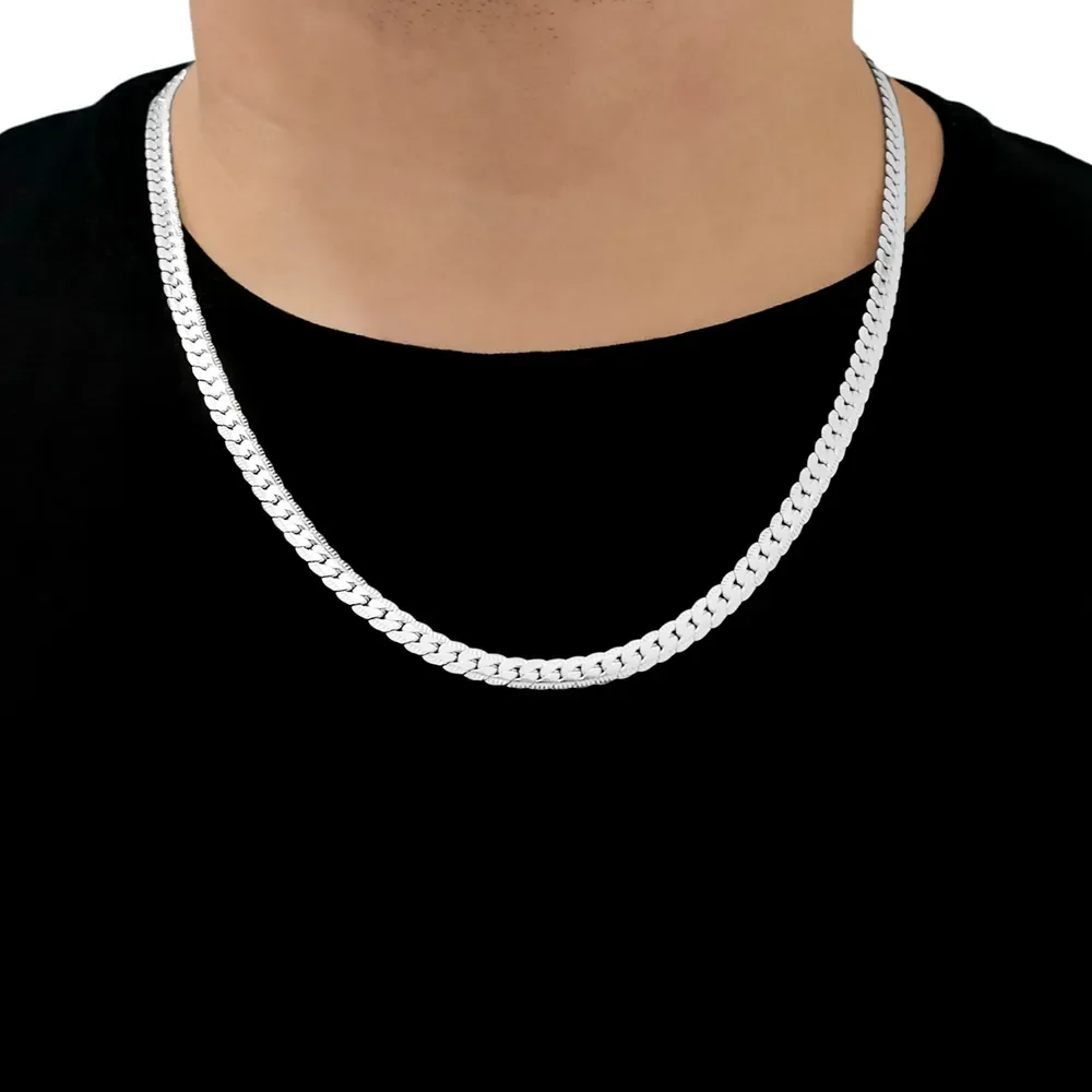 Colar Corrente Masculina Grumet 5mm Em Aço Inox + Caixa Prata
