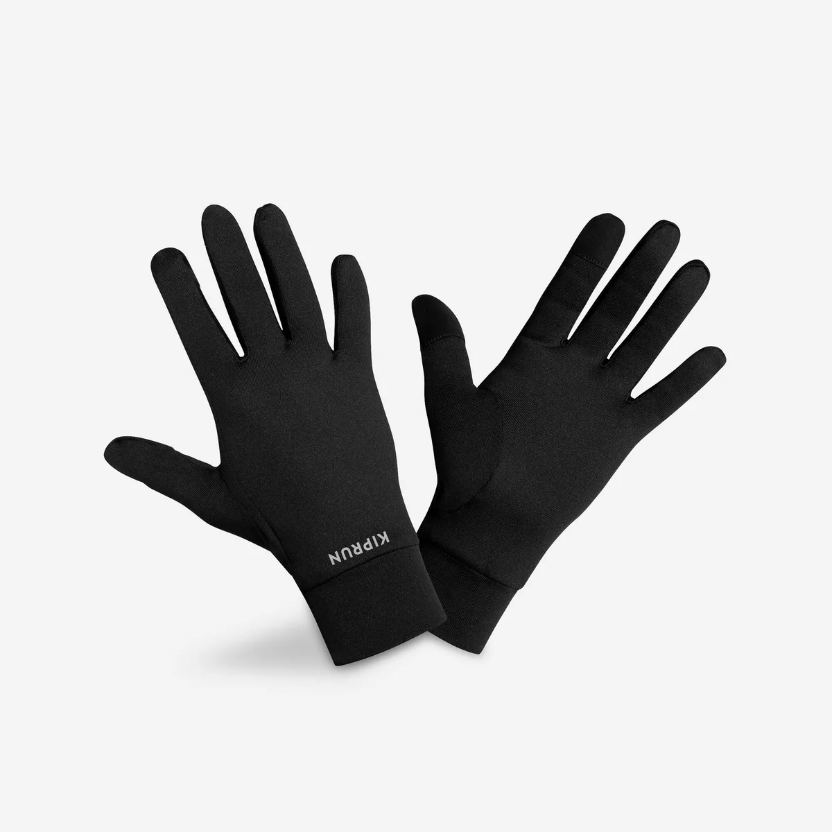 Luvas Adultas de Corrida Touch Screen V2 Kiprun Preta