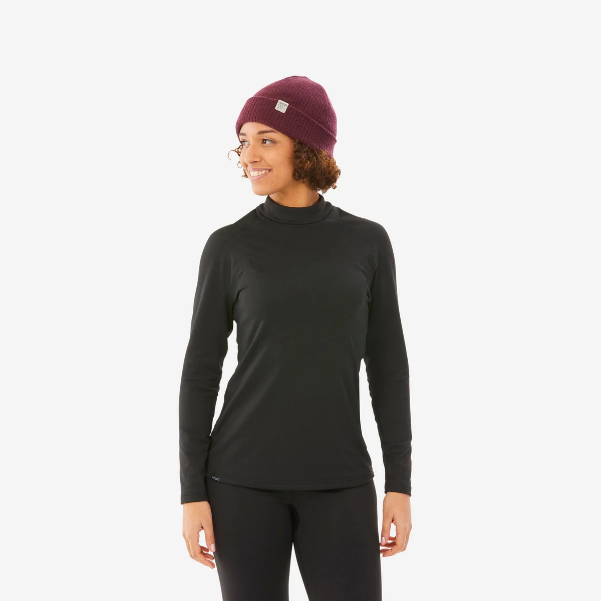 Blusa Segunda Pele Feminina de Esqui Térmica 500 Wedze Preta