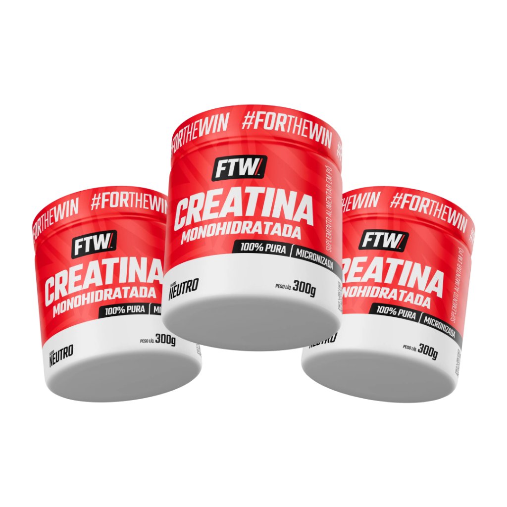 Kit 3x Creatina Monohidratada Pura 300g - FTW