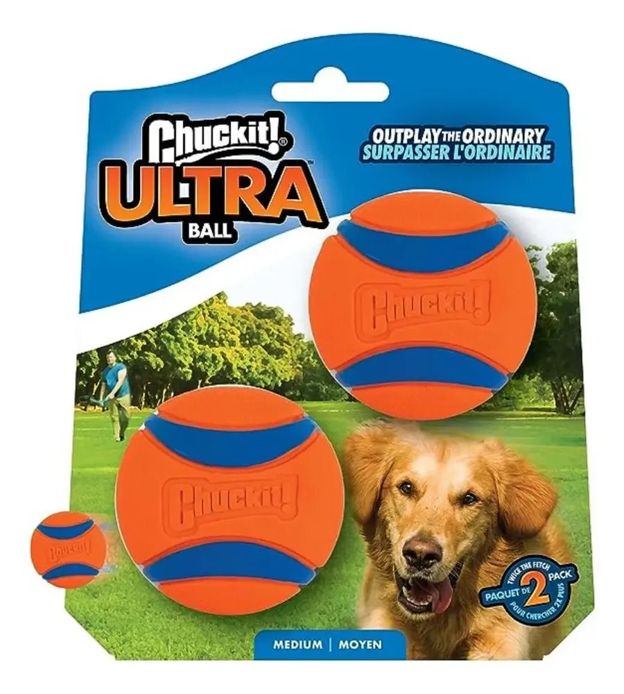 Bola Chuckit Ultra Ball Resistente Bolinha Para Cães M 2un