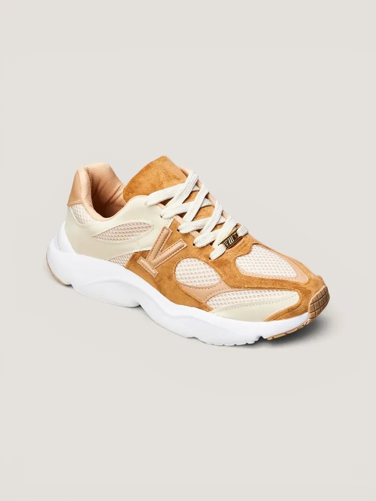 Tênis Casual Feminino Vizzano 1440-110 Marrom-claro Liso. 35 Br