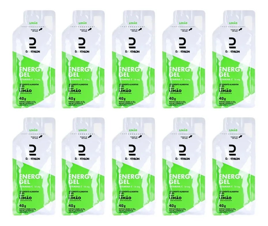 Kit 10 Unidades Energy Gel 40g Limão Decathlon Limo