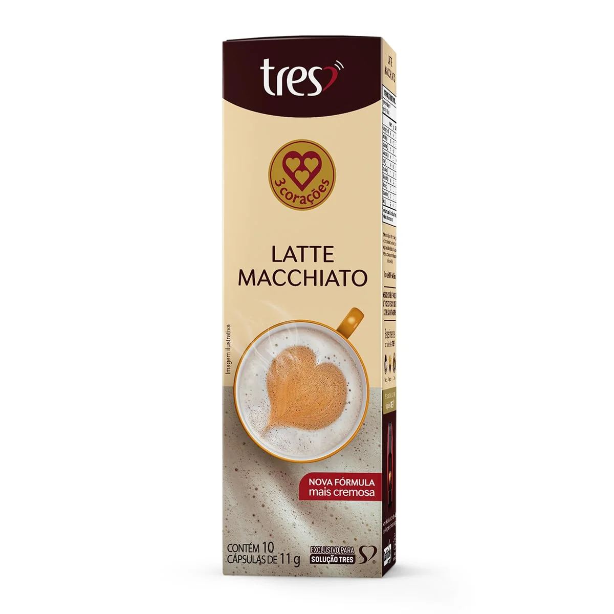 3 Corações Cápsula Latte Macchiato TRES - 10 unidades