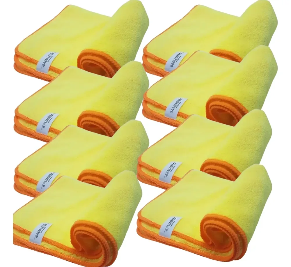 Flanela Microfibra Autoamerica Premium Felpuda Kit 8 60x40 Amarelo