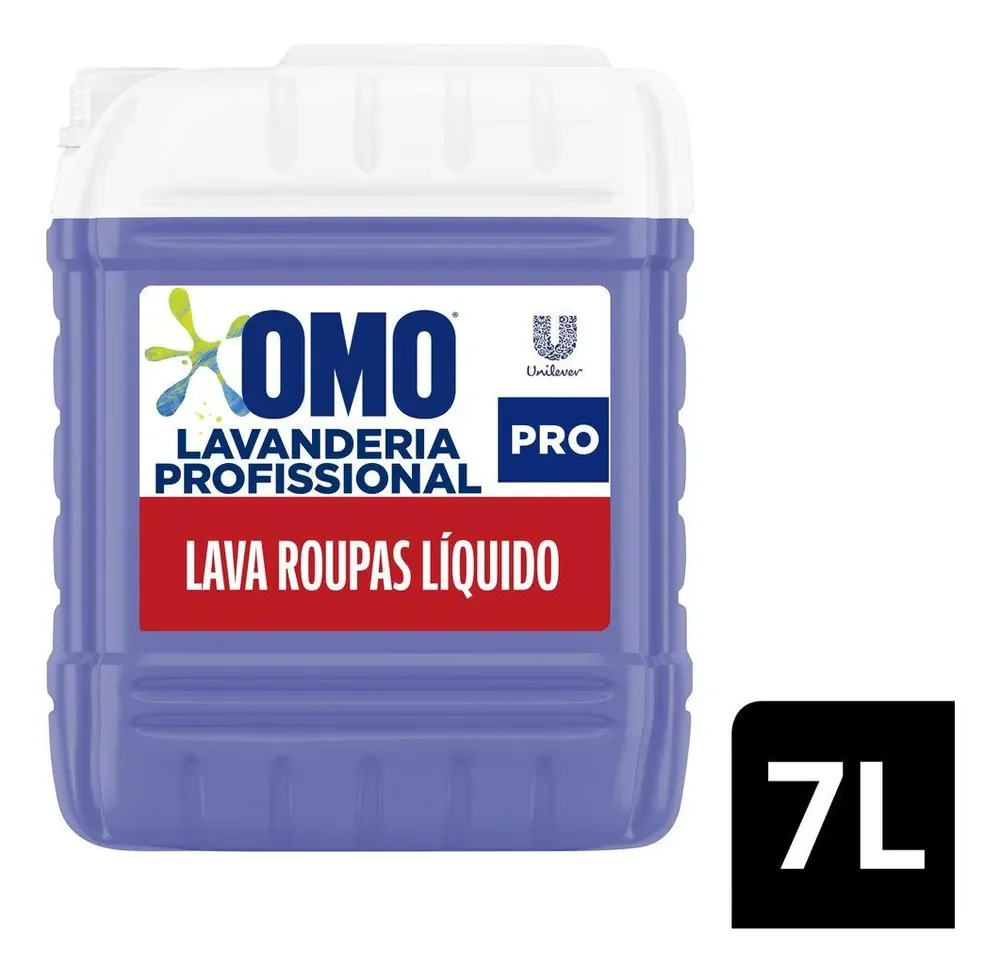 Lava Roupas Líquido Omo Lavanderia Profissional Lavagem 7 L