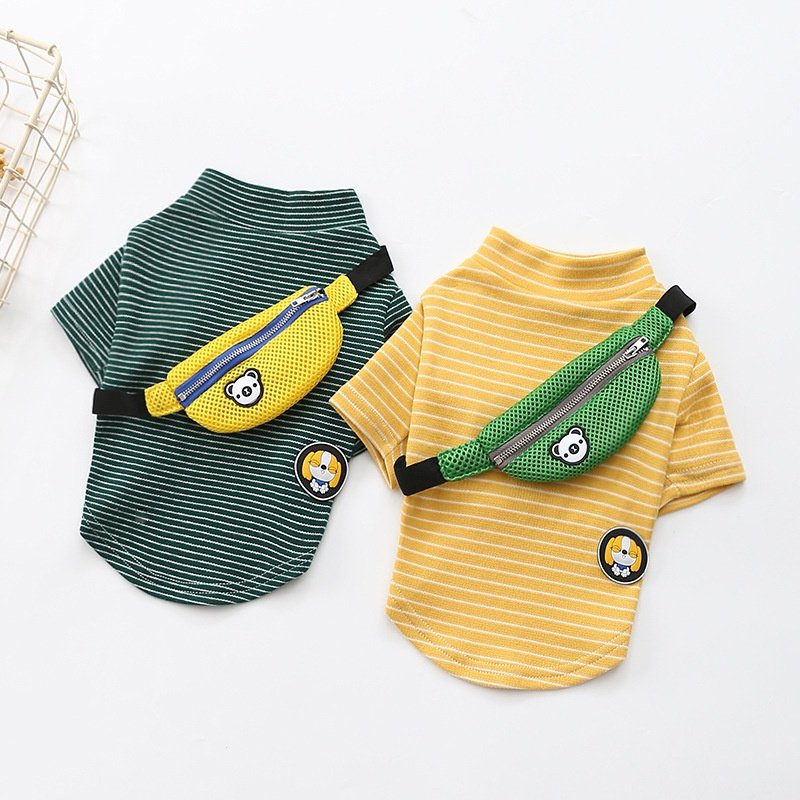 Moda Pet A Roupa Do Cão Para Cães Camisa Listrada Filhote De Cachorro Roupas Tshirt Buldogue Francês Ropa Perro