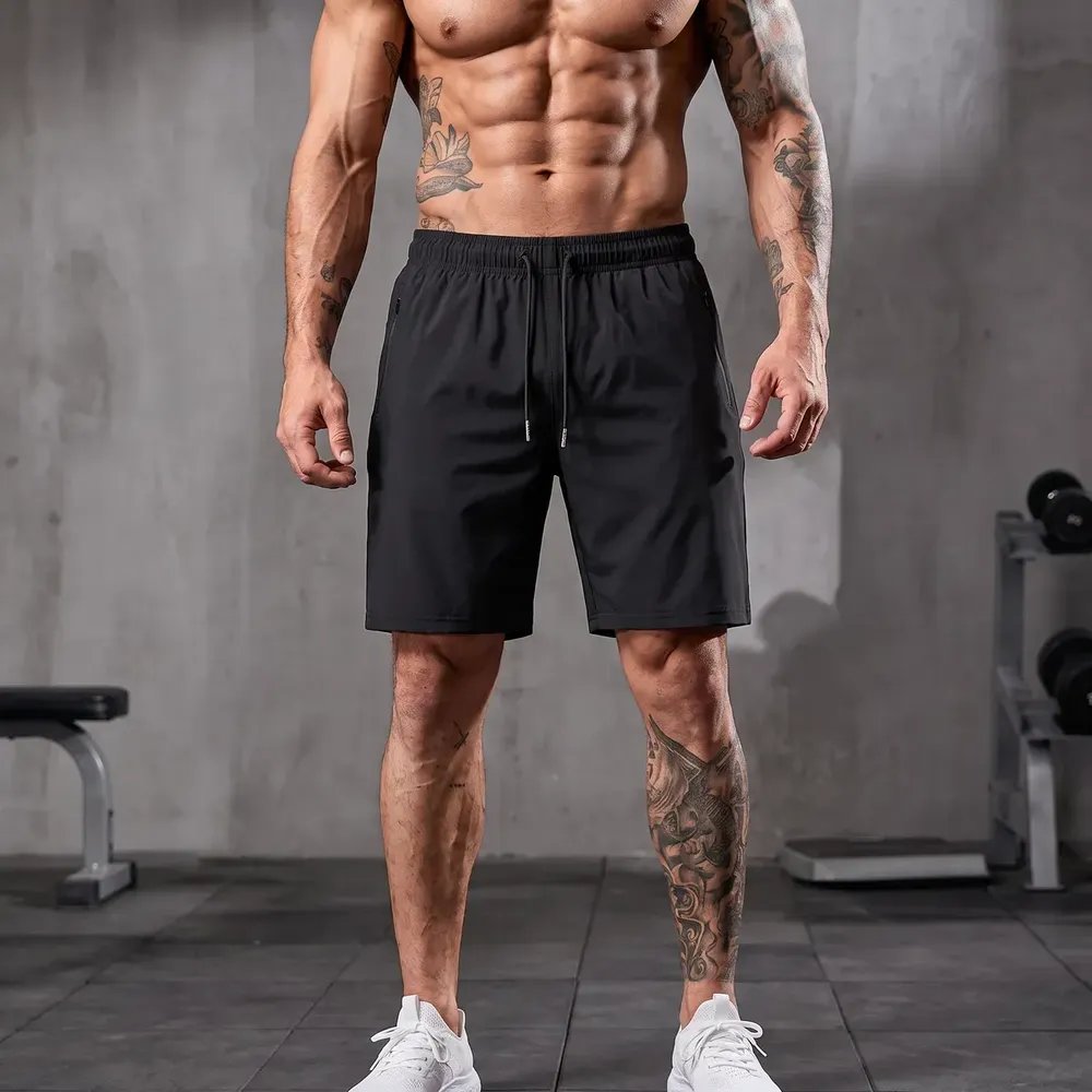 Short Masculino Bermuda Esportiva Slim Fit Secagem Rápida Preto P
