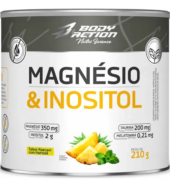 Magnésio Inositol 210g Body Action - Relaxamento Zero Açúcar