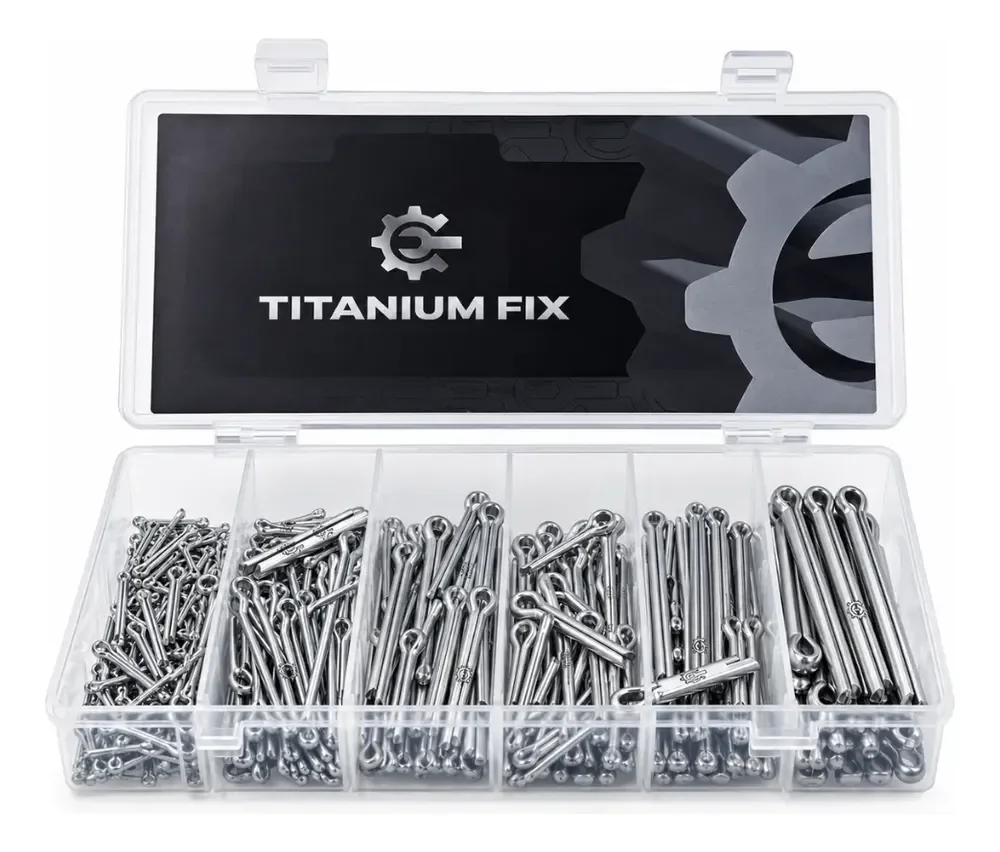 Kit 555 Contra Pino Cupilha Grampo Reto Trava Eixo Titanium