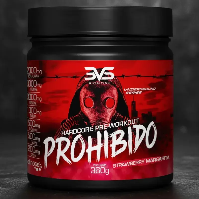 Prohibido Pré Treino 360g - Sabor: Strawberry Margarita