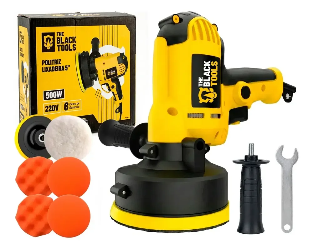 Politriz Lixadeira Multifunções Automotiva 110v 500w 125mm Ferramenta Elétrica De Mão Acessórios Bpl500 The Black Tools