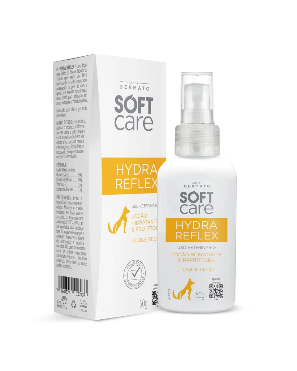 Soft Care Hydra Reflex Bloqueador Solar 50g cães e gatos Pet Society