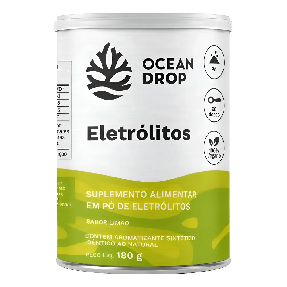 Eletrólitos Ocean Drop Sódio Potássio Fósforo Magnésio Eletrolitos 180g Sabor Limão