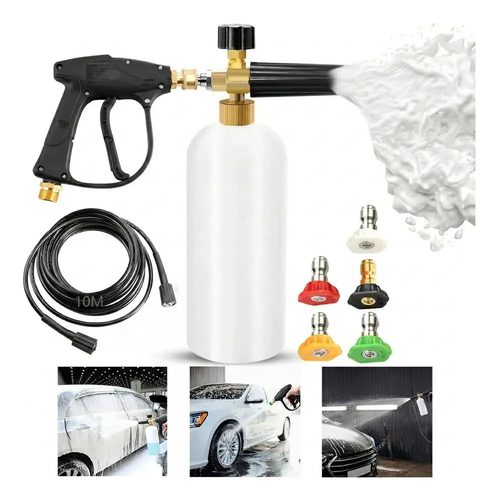 Snow Foam Engate Registro Bicos Coloridos 10m Mangueira Preto
