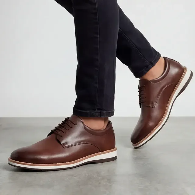 Sapato Social Masculino Casual Oxford Preto Marrom Trabalho