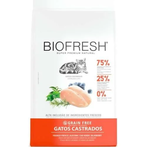 Ração Biofresh Gato Castrado Frango 7,5Kg